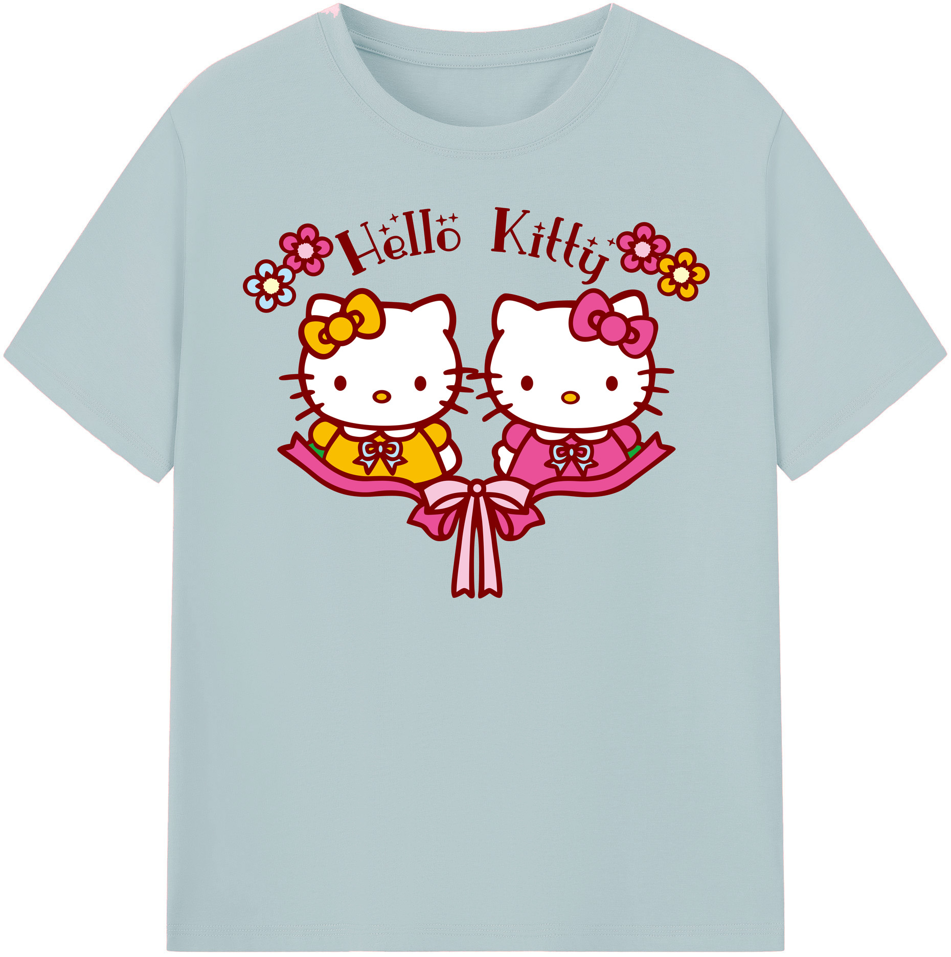 （画像用） Hello Kitty ハローキティ 綿100％半袖Tシャツ（フロントプリント）